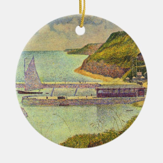 Harbour Port-en-Bessin High Tide by Georges Seurat Keramikornament (Vorne)
