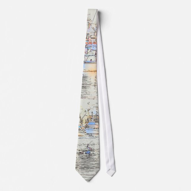 Harbour Sailboats Krawatte (Vorderseite)