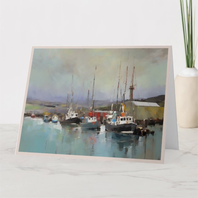 Harbour Scene Big Folded Grußkarte Karte (Vorderseite)