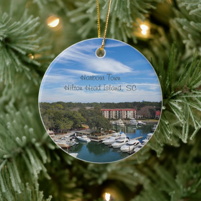 Harbour Town Hilton Head Island South Carolina Keramik Ornament (Baum)