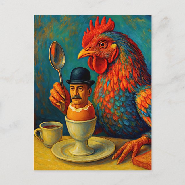 Hard-Boiled Human - Fowl Play at Breakfast Postkarte (Vorderseite)