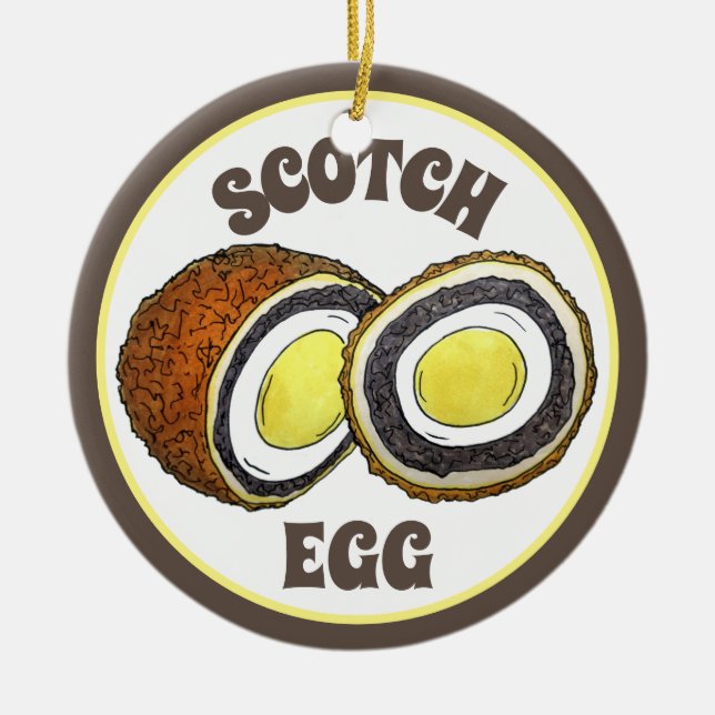 Hard Boiled Scotch Eggs UK British Snack Food Keramik Ornament (Vorne)