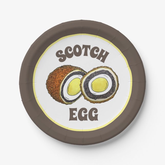 Hard Boiled Scotch Eggs UK British Snack Food Pappteller (Vorderseite)