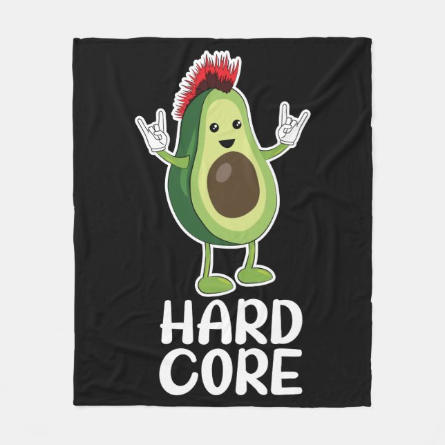 Hard Core Avocado Funny Fleecedecke (Vorderseite)