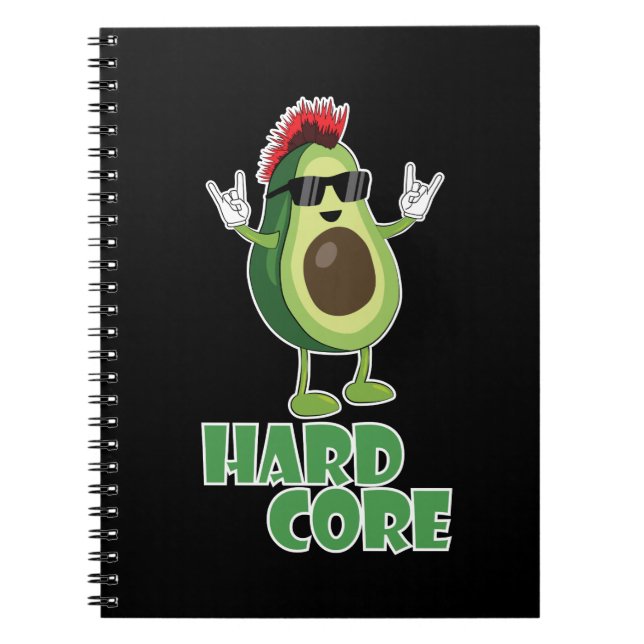 Hard Core Avocado Funny Notizblock (Vorderseite)