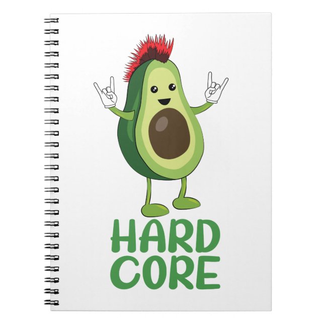 Hard Core Avocado Funny Notizblock (Vorderseite)