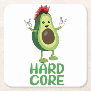 Hard Core Avocado Funny Rechteckiger Pappuntersetzer