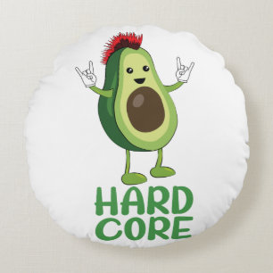 Hard Core Avocado Funny Rundes Kissen