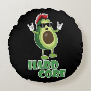 Hard Core Avocado Funny Rundes Kissen