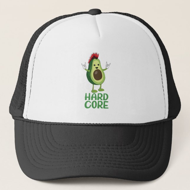 Hard Core Avocado Funny Truckerkappe (Vorderseite)