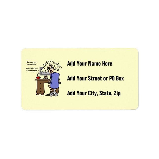 Hard Drive Back Up Humorous Adressaufkleber (Vorne)