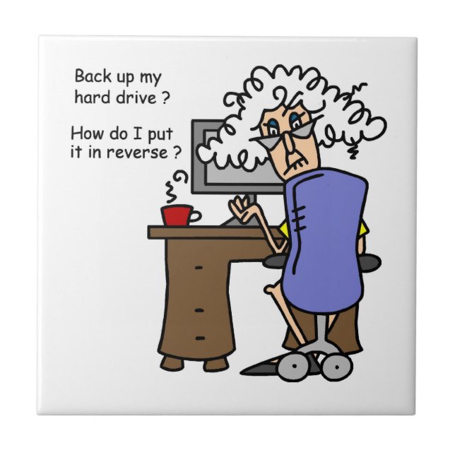 Hard Drive Back Up Humorous Fliese (Vorderseite)