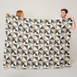 Hard edge geometric color block collage in modern  fleecedecke