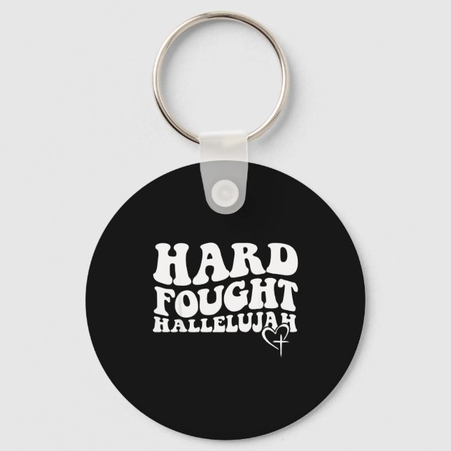 Hard Fought Hallelujah Retro Groovy Jesus  Schlüsselanhänger (Vorderseite)