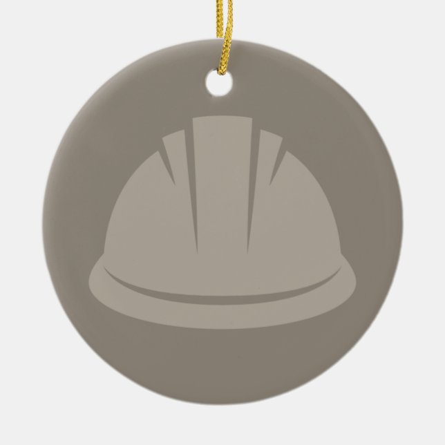 Hard Hat Konstruktion Icon CUSTOM FARBE Keramik Ornament (Vorne)