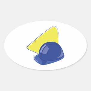 Hard Hat Ovaler Aufkleber