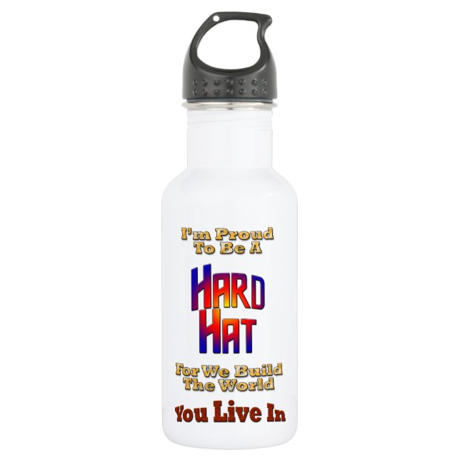 Hard Hat Pride Edelstahlflasche (Vorderseite)