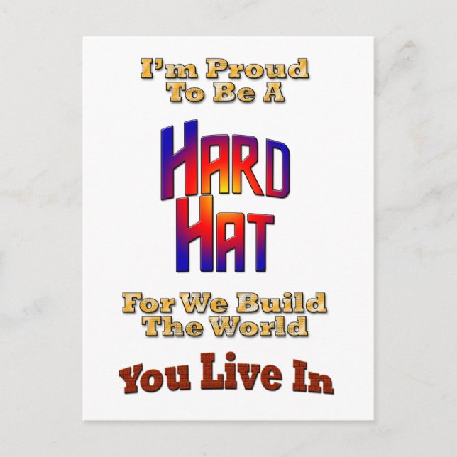 Hard Hat Pride Postkarte (Vorderseite)