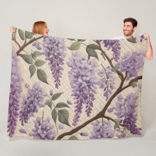 Hard Pastel Zeichne Lila Wisteria Fleecedecke