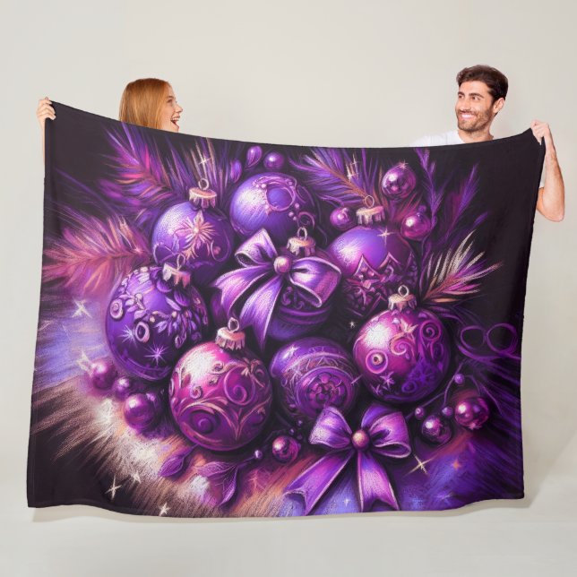 Hard Pastel Zeichne Weihnachts-Motif-Urlaub Lila Fleecedecke (Beispiel)