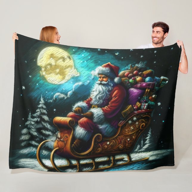 Hard Pastel Zeichne Weihnachtsfeiertag Weihnachtsm Fleecedecke (Beispiel)