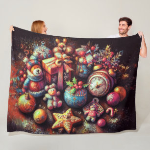 Hard Pastel Zeichne Weihnachtsmotifs Urlaub Fleecedecke