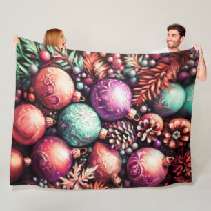 Hard Pastel Zeichne Weihnachtsmotive Lila Peach Fleecedecke