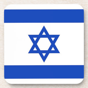 Hard plastic coaster with flag of Israel Getränkeuntersetzer