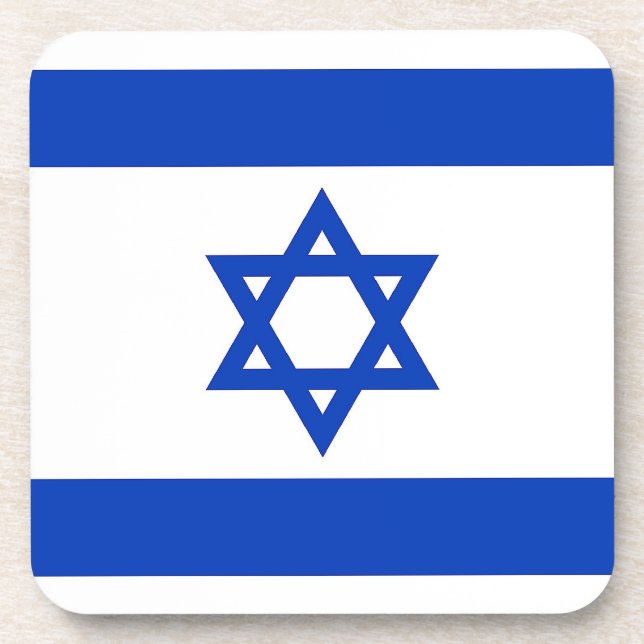 Hard plastic coaster with flag of Israel Getränkeuntersetzer (Vorderseite)