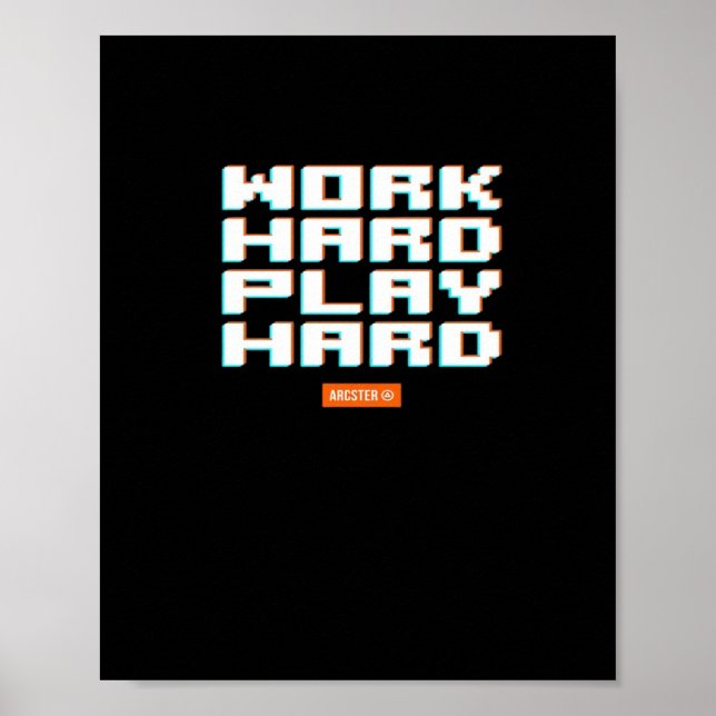 Hard Play Hard Classic Sloth Poster (Vorne)
