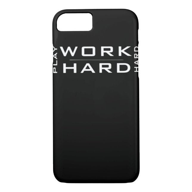 Hard Play Hard Wnite & Black Classic Case-Mate iPhone Hülle (Rückseite)
