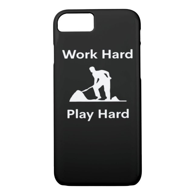 Hard Play Hard Worker - White Classic Case-Mate iPhone Hülle (Rückseite)