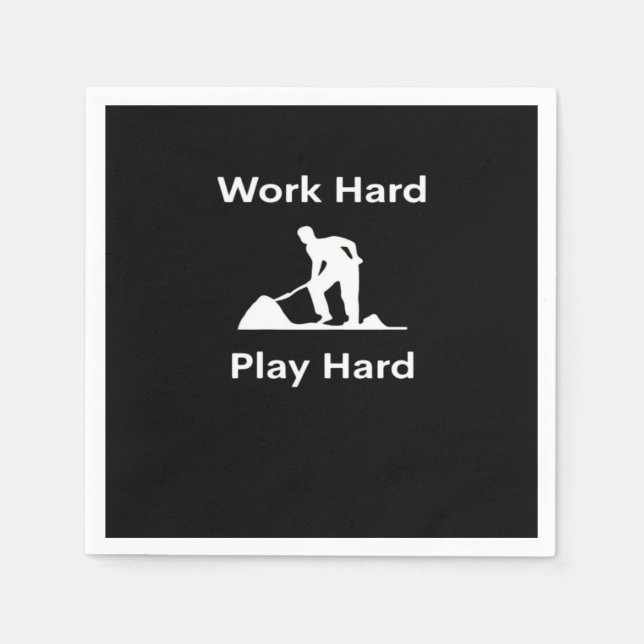 Hard Play Hard Worker - White Classic Serviette (Vorderseite)