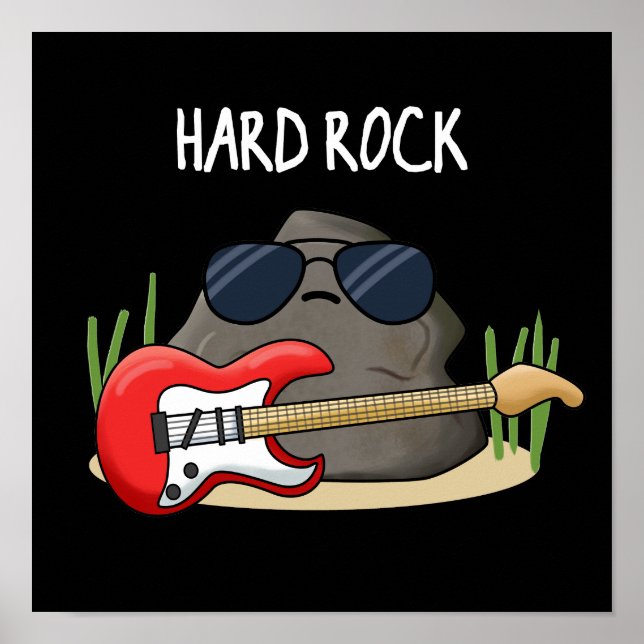 Hard Rock Funny Geology Music Pub Dark BG Poster (Vorne)