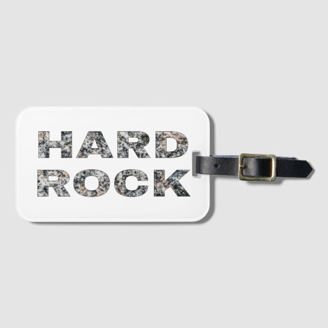 Hard Rock Granit Text Gepäckanhänger (Vorderseite (Horizontal))