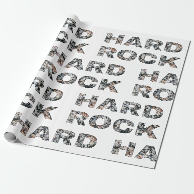 Hard Rock Granit Text Geschenkpapier (Ungerollt)