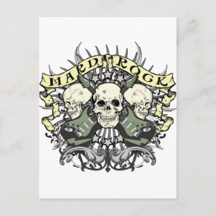 Hard Rock Skull und Gitarren Postkarte