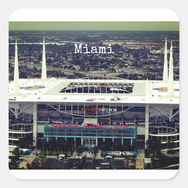 Hard Rock Stadium, Miami Florida Quadratischer Aufkleber (Vorderseite)