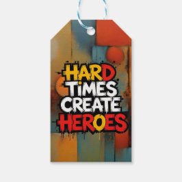 "Hard Times Create Heroes" Typography Sayings Geschenkanhänger