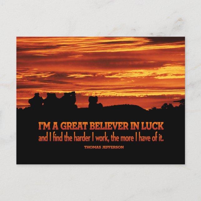 Hard Work und Luck Post Card Postkarte (Vorderseite)