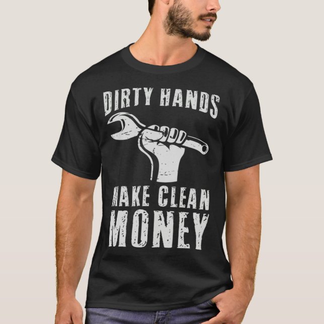 Hard Worker Blue Collar Wrench Mechanic Tool Manly T-Shirt (Vorderseite)