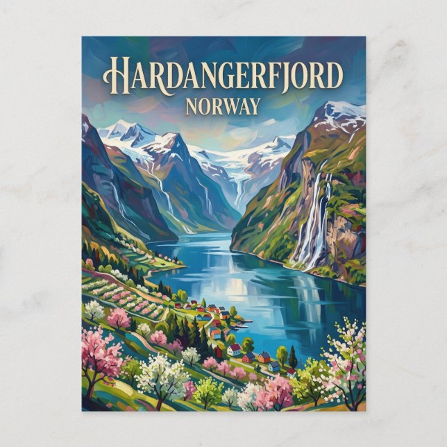 Hardangerfjord Norwegen Postkarte (Vorderseite)