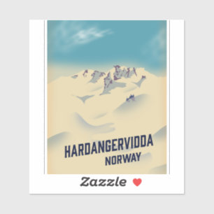 Hardangervidda Norwegen Urlaubs Poster. Aufkleber