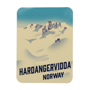 Hardangervidda Norwegen Urlaubs Poster. Magnet