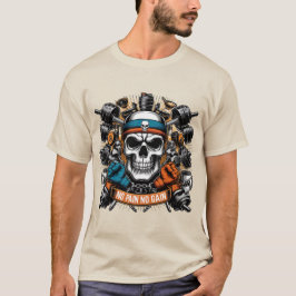 Hardcore-Gym-Totenkopf-Bodybuilding-Motivationsdes T-Shirt