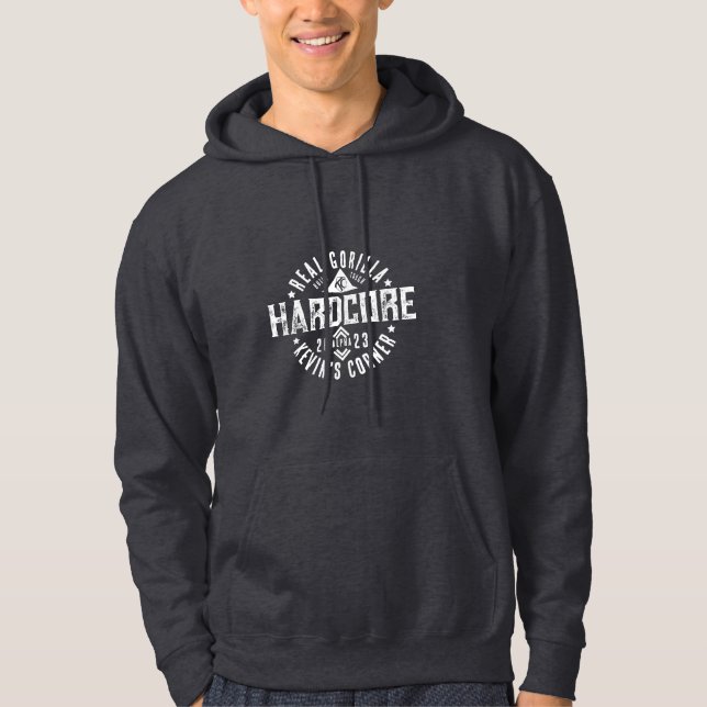 HARDCORE Real Gorilla baut Tough Alpha Male Hoodie (Vorderseite)