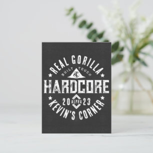 HARDCORE Real Gorilla baut Tough Alpha Male Postkarte