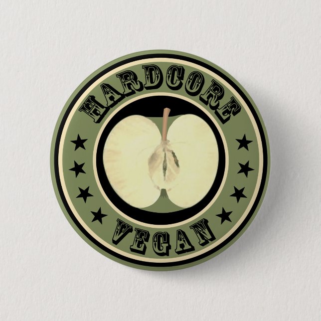 Hardcore vegan button (Vorderseite)