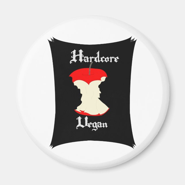 Hardcore Veganes Apple-Design Magnet (Vorne)