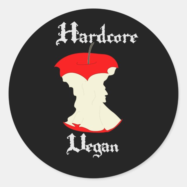 Hardcore Veganes Apple-Design Runder Aufkleber (Vorderseite)